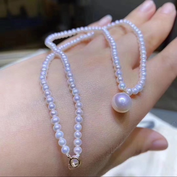 Natrual color Fresh water pearl necklace. - Picture 2 of 6